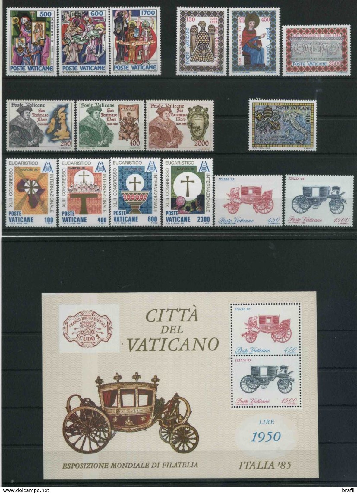 1985 Vaticano, Annata Completa 16 Valori 1 Foglietto, Tutte Serie Complete Nuove (**) - Annate Complete