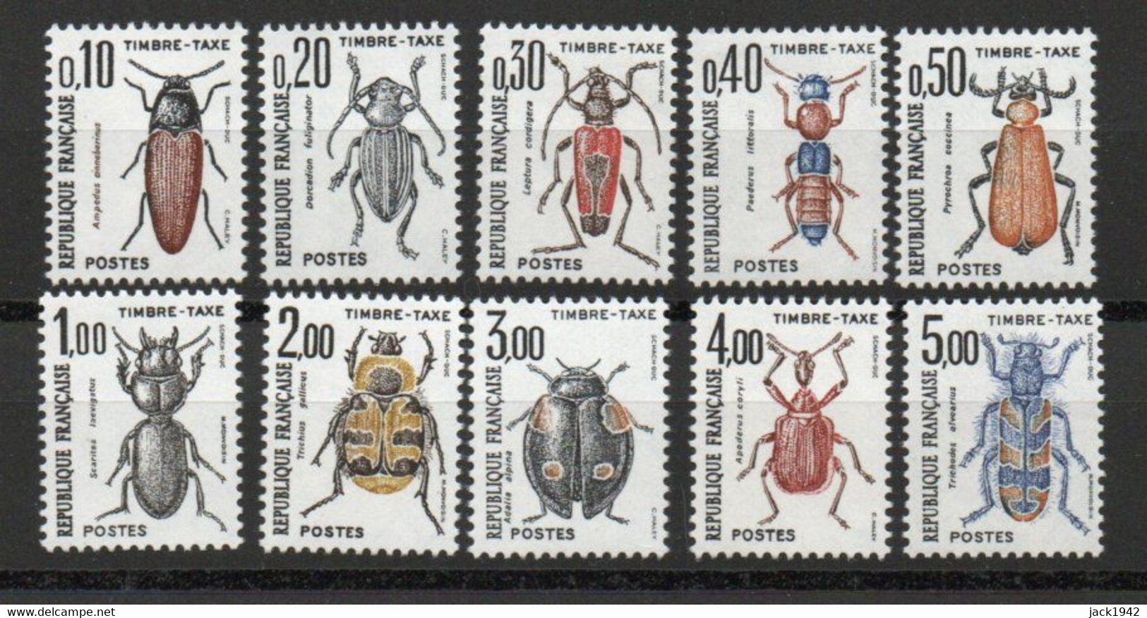 Yvert N° 103 à 112 ** - 10 Valeurs Insectes, Coléoptères - 1960-.... Mint/hinged