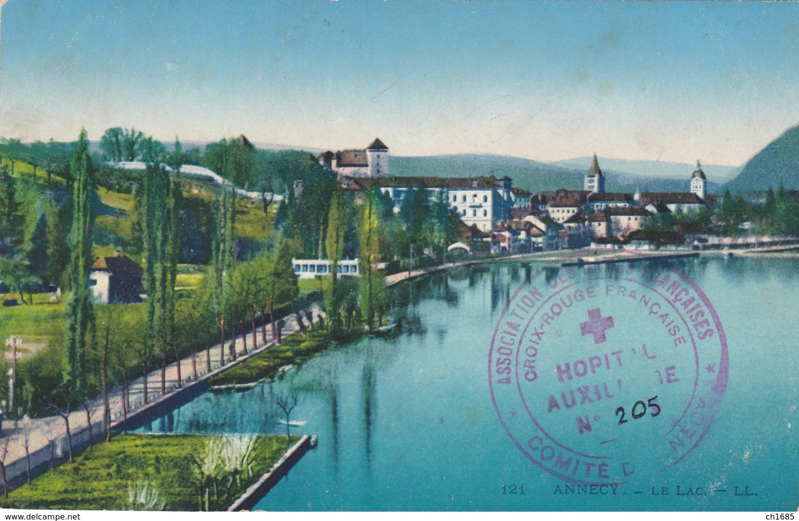 Cachet Hopital Auxiliaire No 205 D'Annecy Sur CP - Guerre De 1914-18