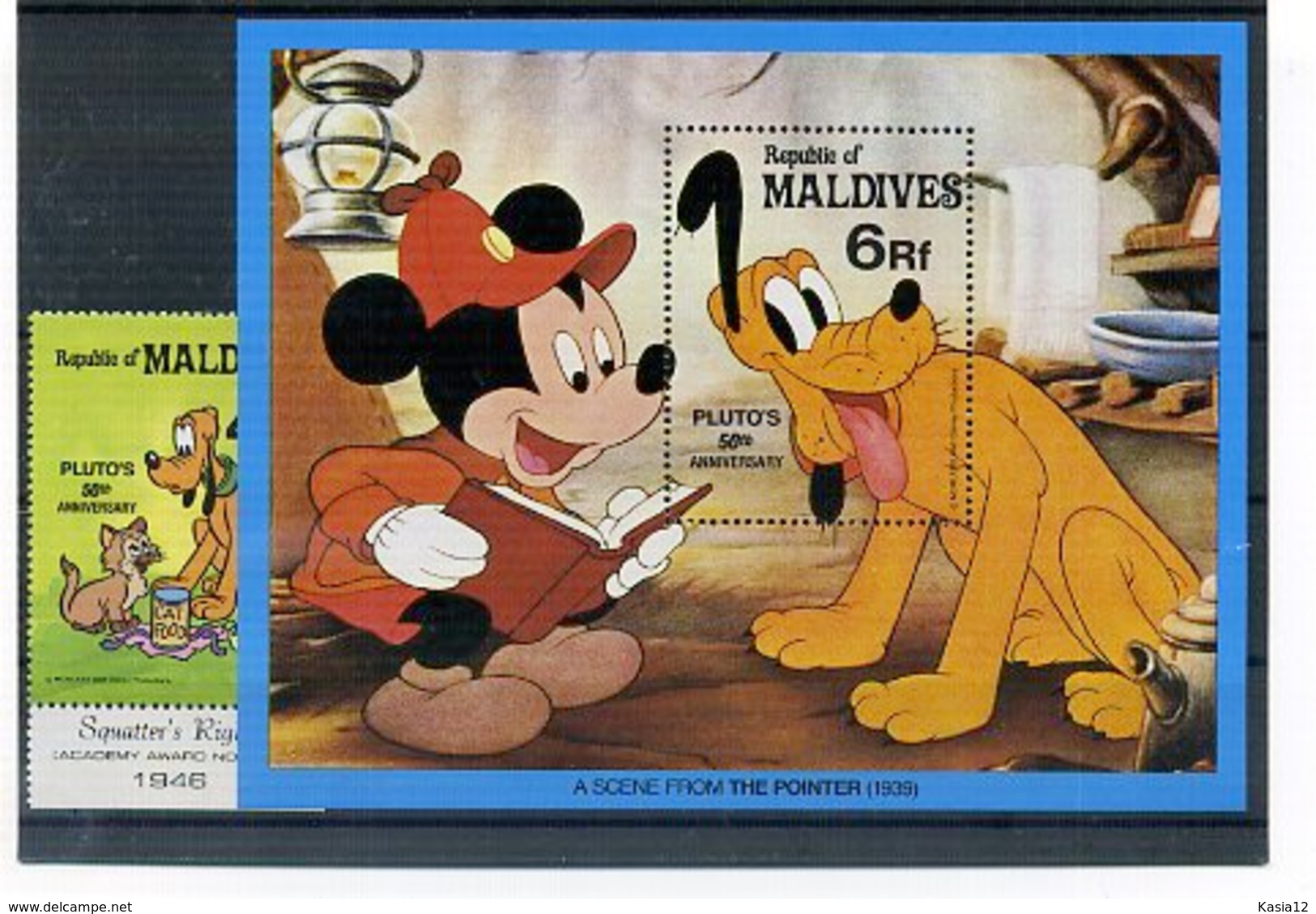 A23299)Disney: Malediven 971** + Bl 81** - Disney