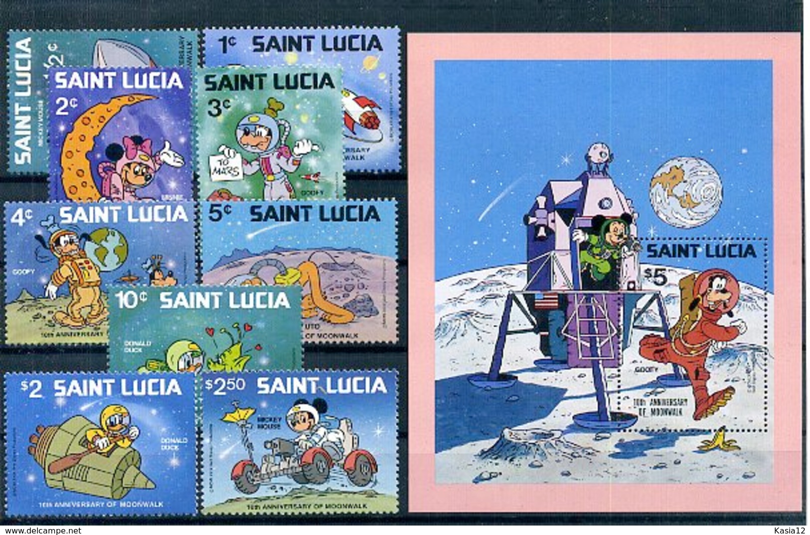 A23306)Disney: St. Lucia 484 - 492** + Bl 21** - Disney