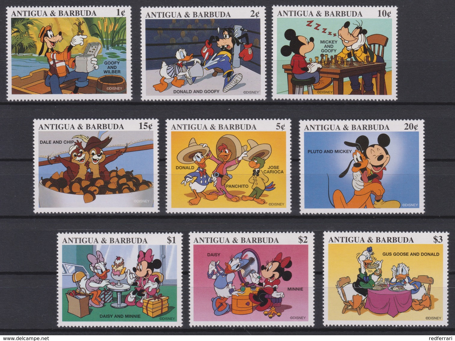 2434  Walt Disney  Antigua & Barbuda - 1997 - Mickey And His Friends Drawings Of Walt Disney Productions . - Disney