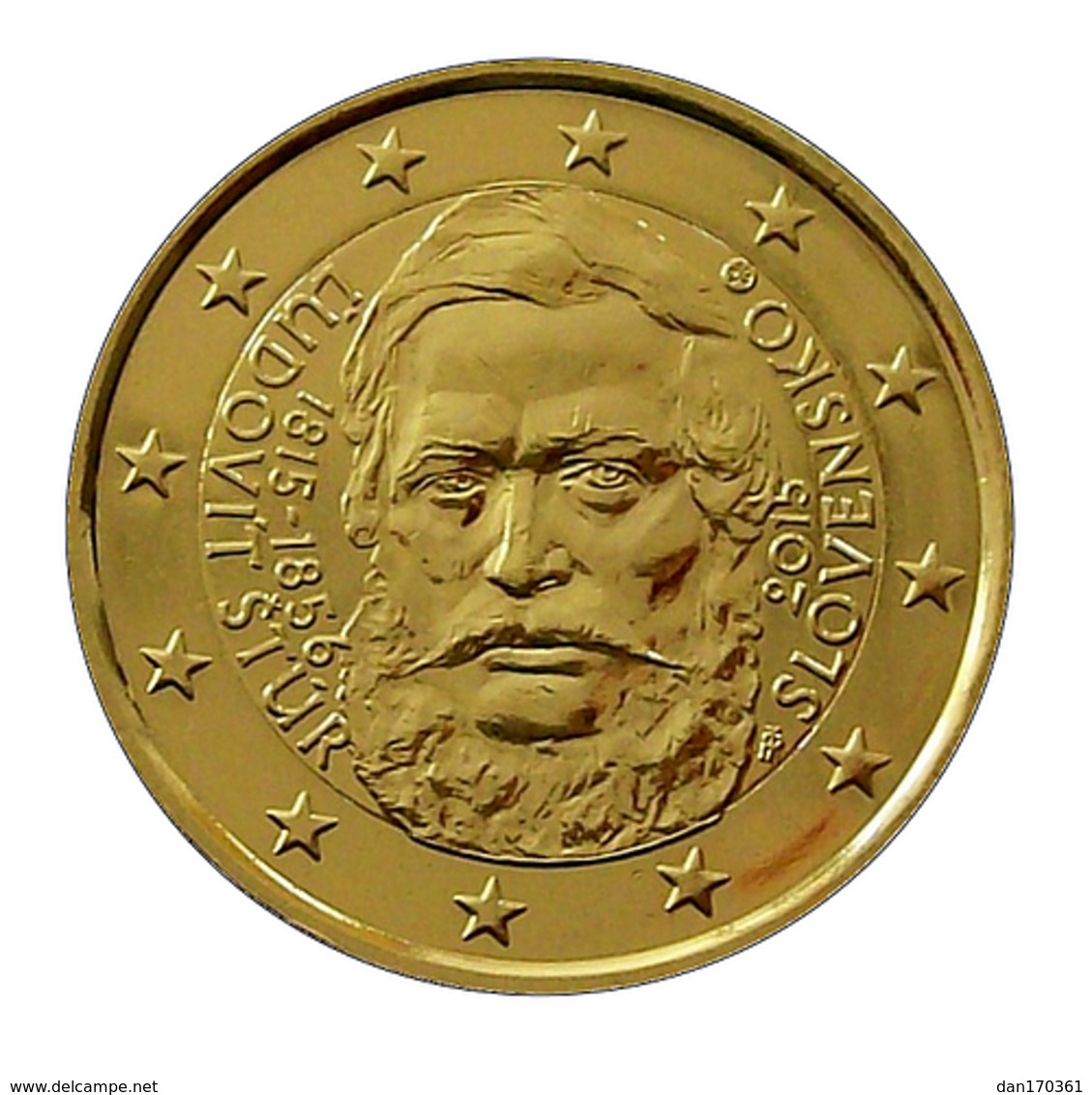 SLOVAQUIE 2015 - 2 EUROS COMMEMORATIVE - LUDOVIT STUR - PLAQUE OR - Slowakije