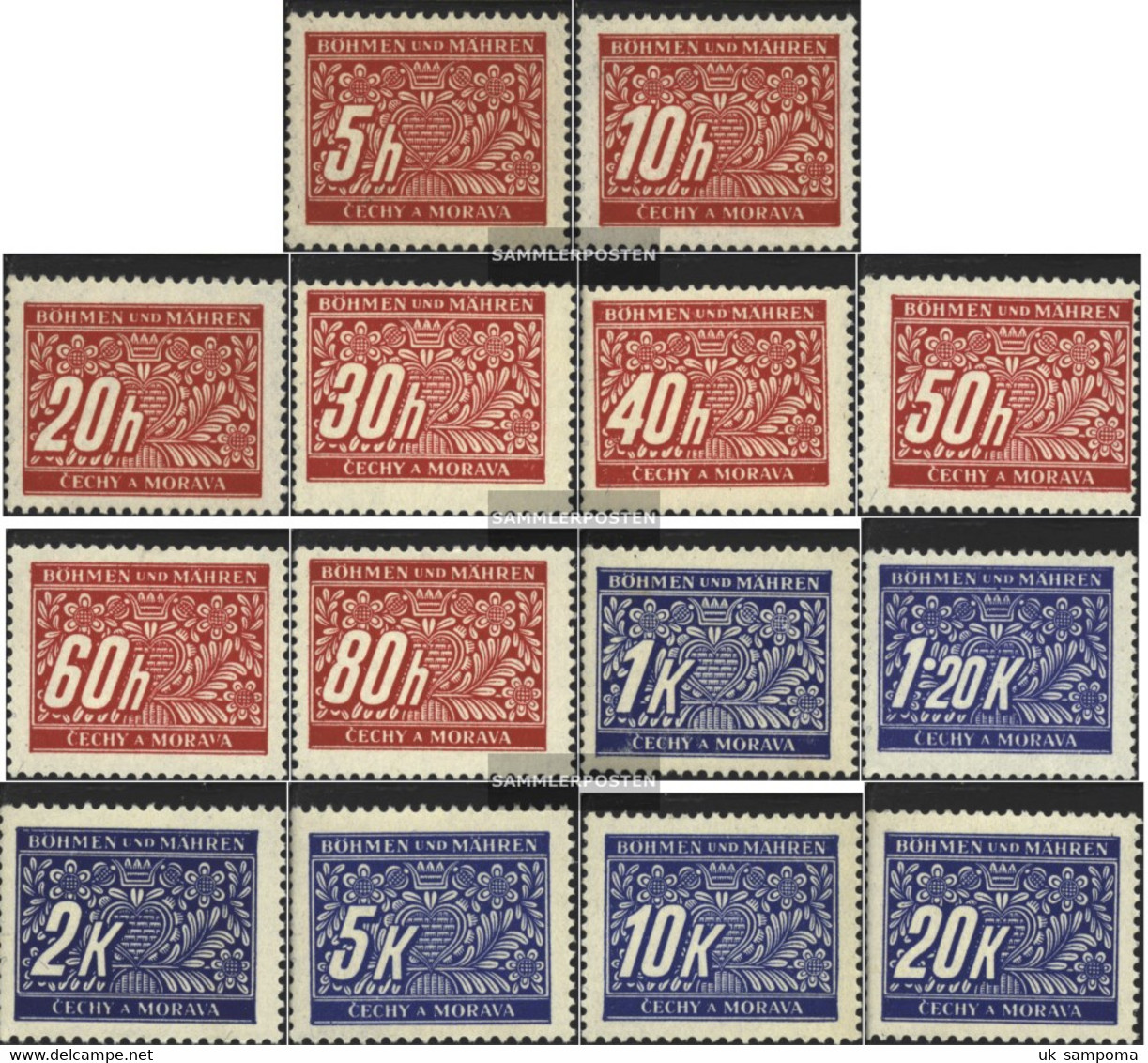 Bohemia And Moravia P1-P14 (complete Issue) Unmounted Mint / Never Hinged 1939 Postage Stamps - Ungebraucht