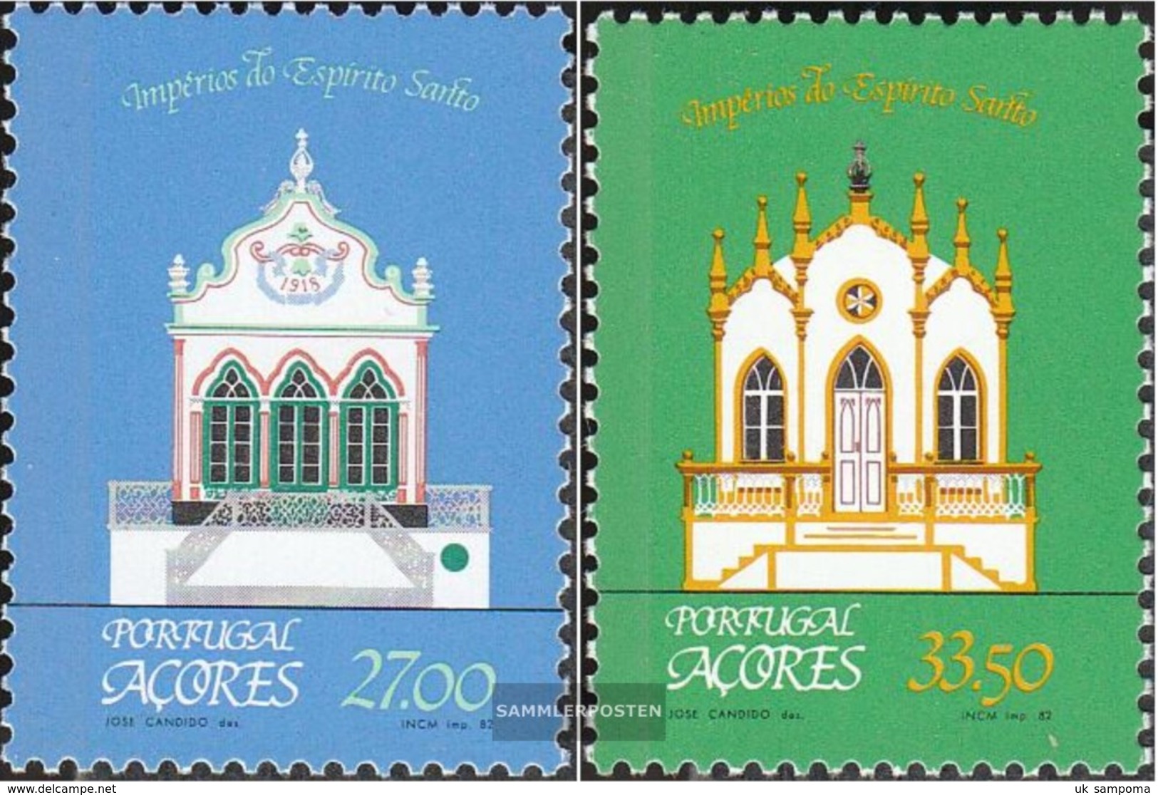 Portugal - Azores 354-355 (complete.issue.) FDC 1982 Regional Architecture: Chapels - Azores