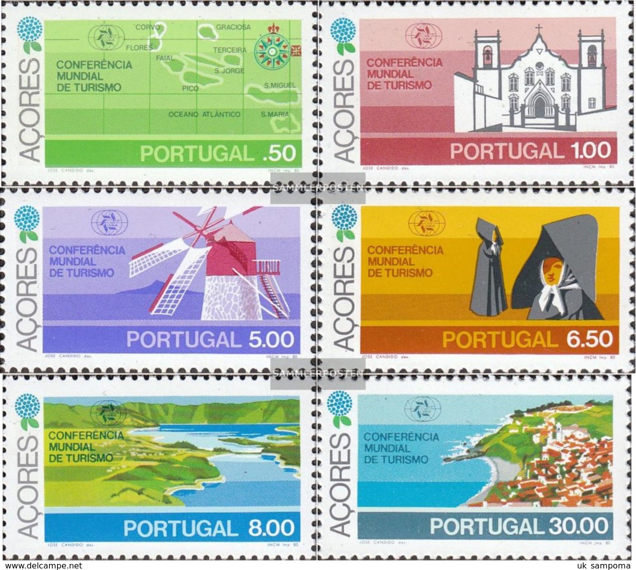 Portugal - Azores 336-341 (complete Issue) FDC 1980 Boarding. Tourism Conference - Azores