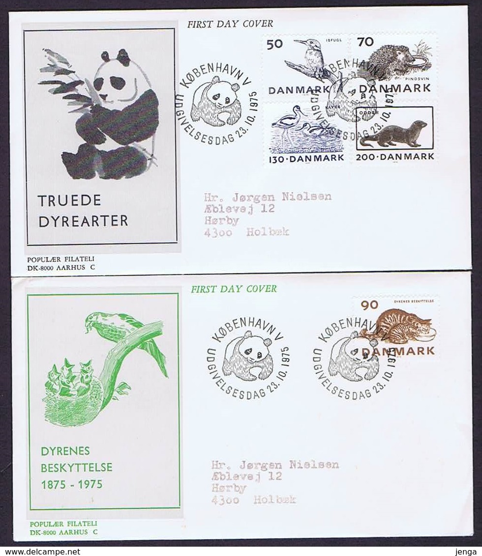 Denmark; 1975; Endangered Species And Animal Protection; WWF.  Panda FDC With Panda Postmark - FDC
