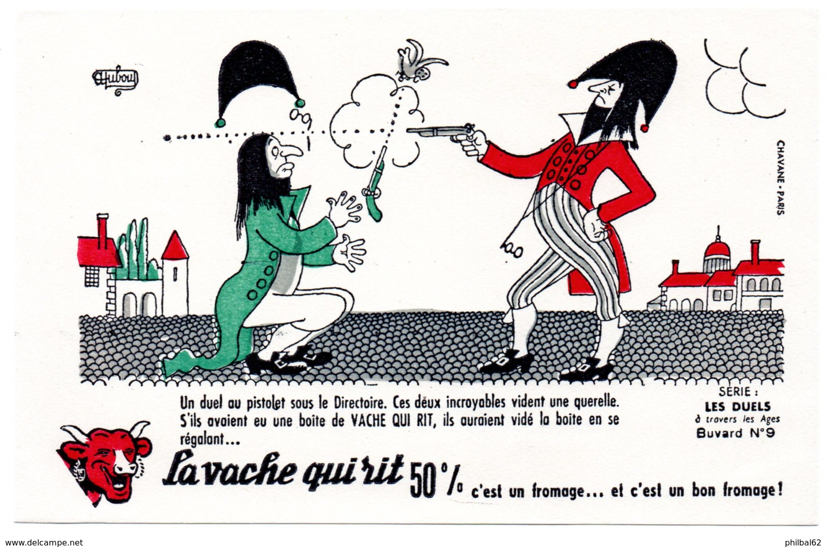 Buvard  La Vache Qui Rit, Fromageries Bel. Série Les Duels à Travers Les âges. N°9 - F