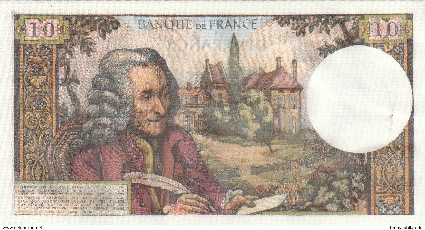 France Lot De 3 Billets Voltaire Qui Se Suivent Du 6 2 1964 , Juste 3 Ou 4 Trous D'epingles Et 1 Pli D'angle Sur 1 - 10 F 1963-1973 ''Voltaire''