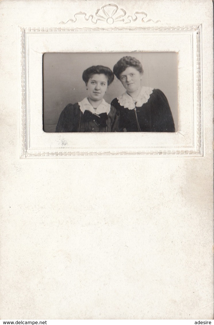 2 Frauen - Foto In Passepartout Karte, Gel.1911 - Gruss Aus.../ Grüsse Aus...