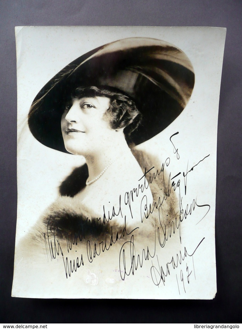 Autografo Alma Simpson Soprano Fotografia Originale Havana 1921(?) Lirica Musica - Altri & Non Classificati