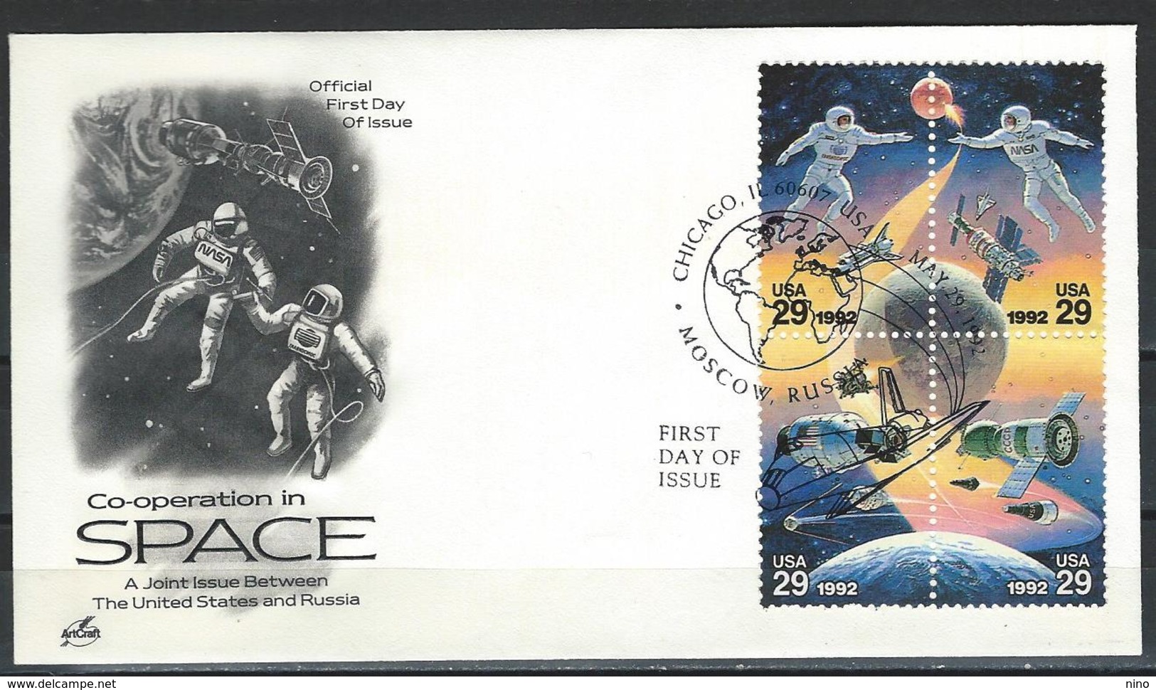 USA. Scott # 2631-34 FDC. Space Cooperation. Joint Issue With Russia 1992 - Joint Issues