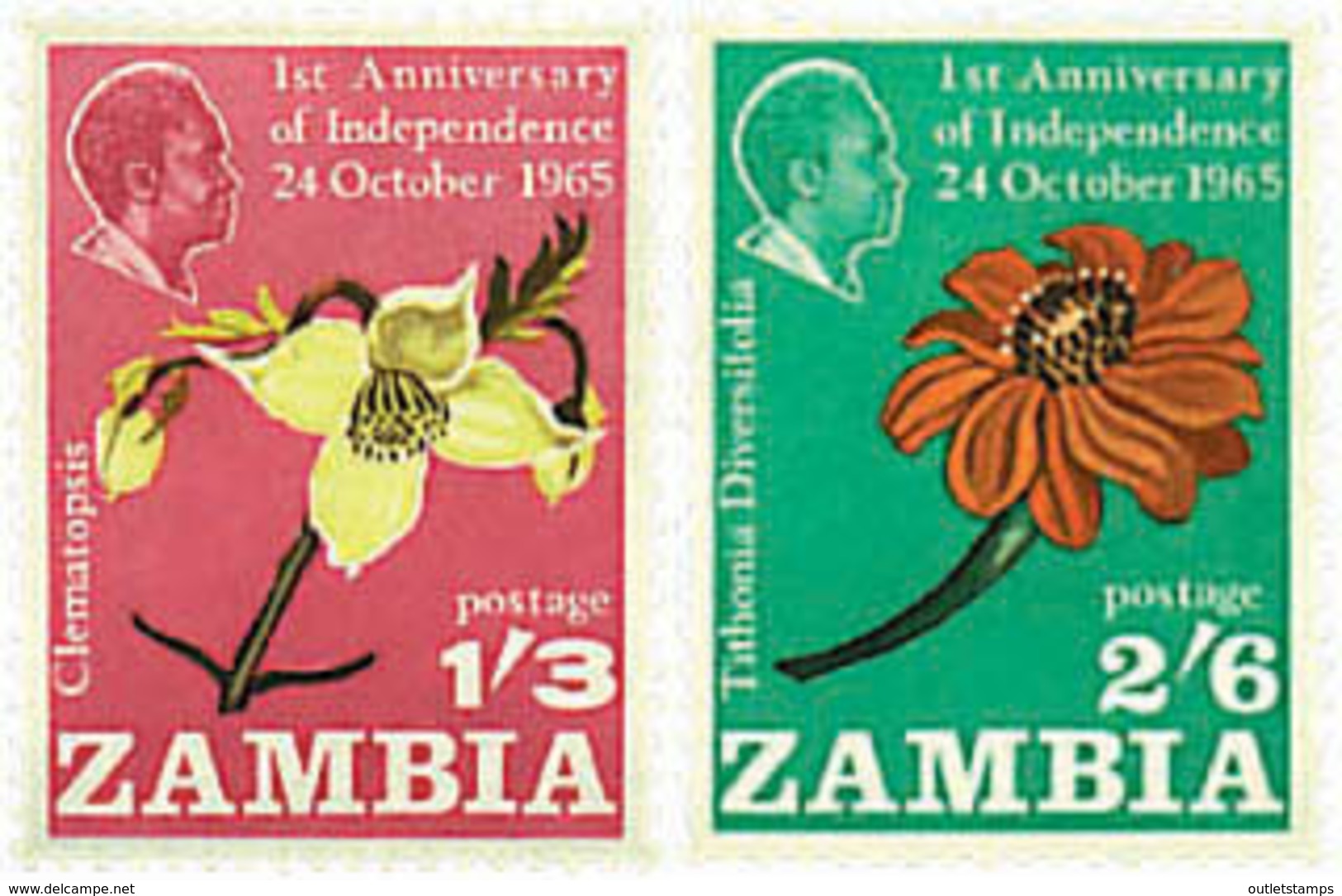 Ref. 233168 * NEW *  - ZAMBIA . 1965. 1st ANNIVERSARY OF INDEPENDENCE. 1 ANIVERSARIO DE LA INDEPENDENCIA - Zambia (1965-...)