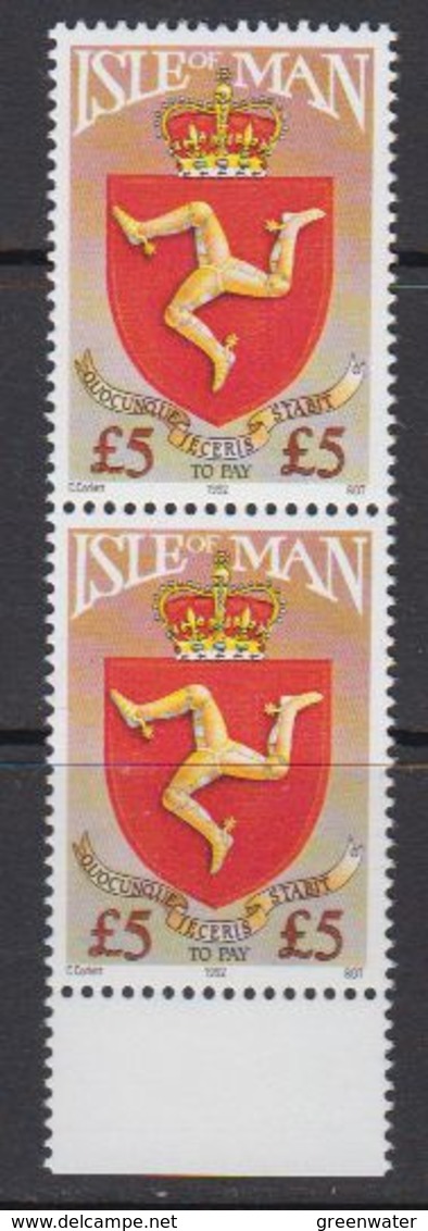 Isle Of Man 1992 Coat Of Arms 1v (pair) ** Mnh (41316P) - Man (Eiland)