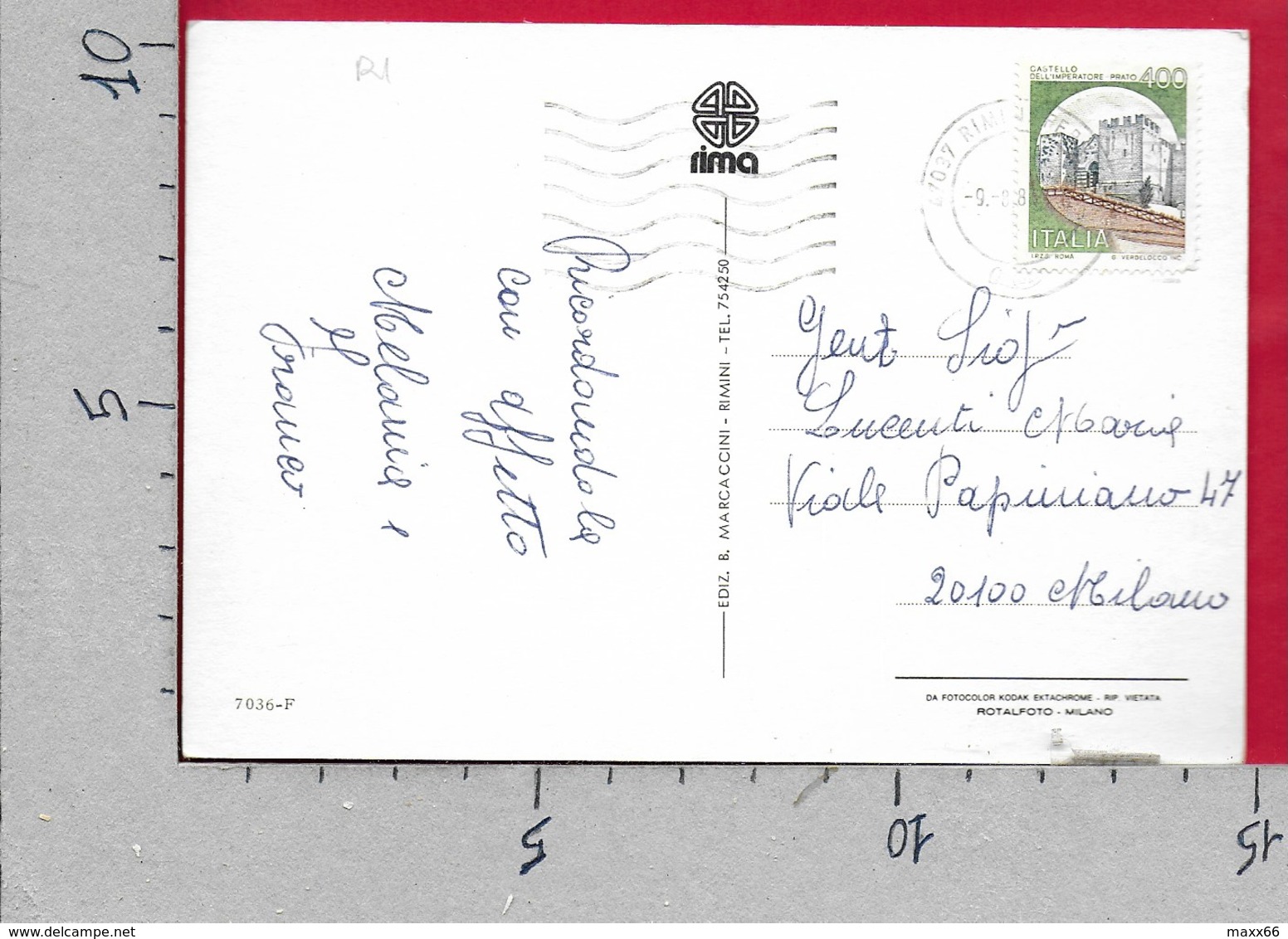 CARTOLINA VG ITALIA - Saluti Da BELLARIVA (RN) - Vedutine Multivue - 10 X 15 - ANN. 198? - Saluti Da.../ Gruss Aus...