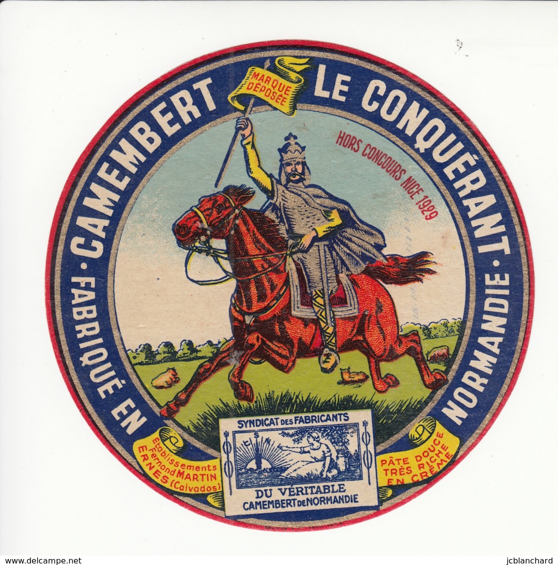 Etiquette De Fromage Camembert - Le Conquérant. - Fromage