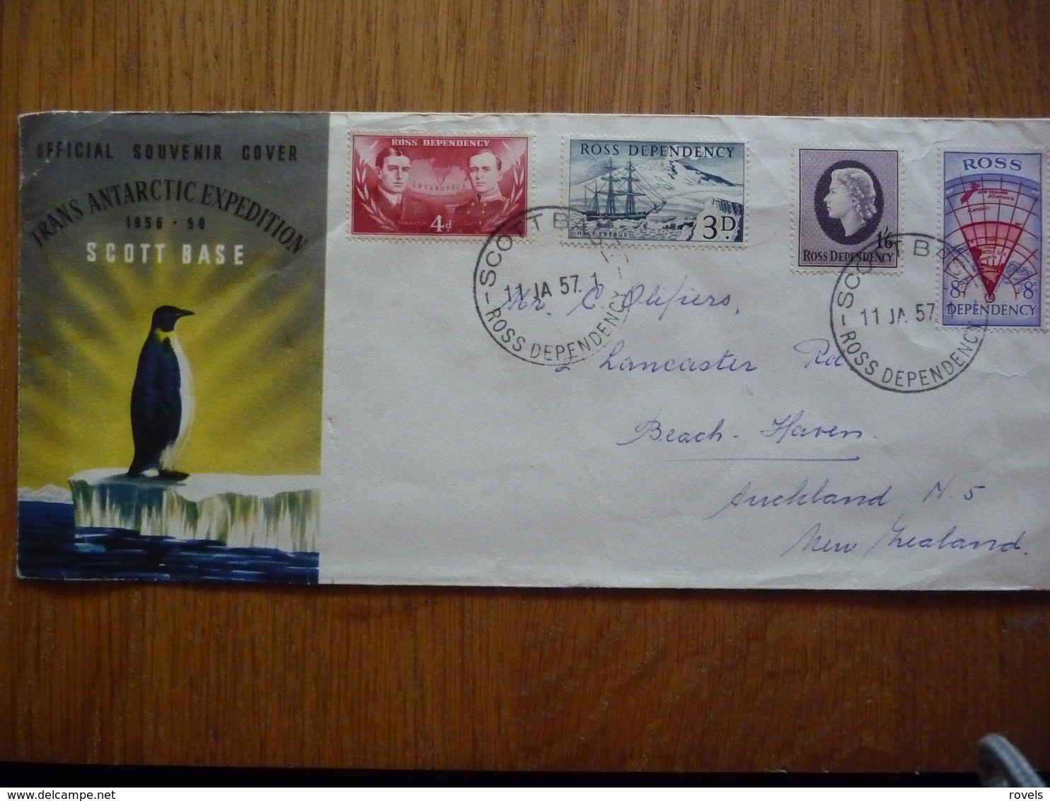 (D)  New Zealand Ross Dependency 1957 Trans-Antarctic Expedition Scott Base FDC - FDC