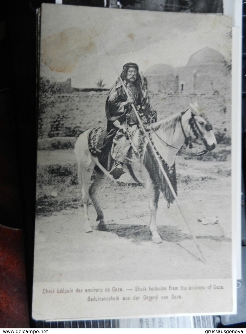 19808) CHEIK BEDOUIN DES ENVIRONS DE GAZA VIAGGIATA 1911 BOLLO ASPORTATO - Israele