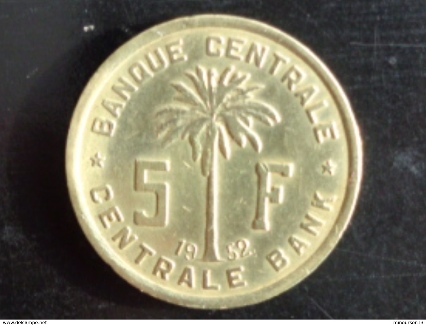 CONGO BELGE : TRES BELLE 5 FRANCS PALMIER 1952 - 5 Francs