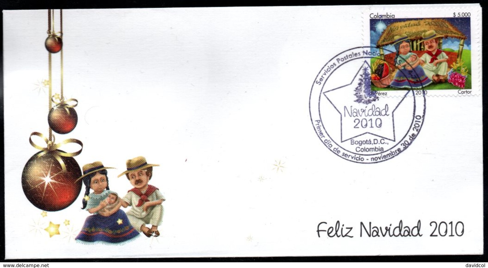 COLOMBIA- KOLUMBIEN- 2010 FDC/SPD. CHRISTMAS  /  NAVIDAD - Colombie