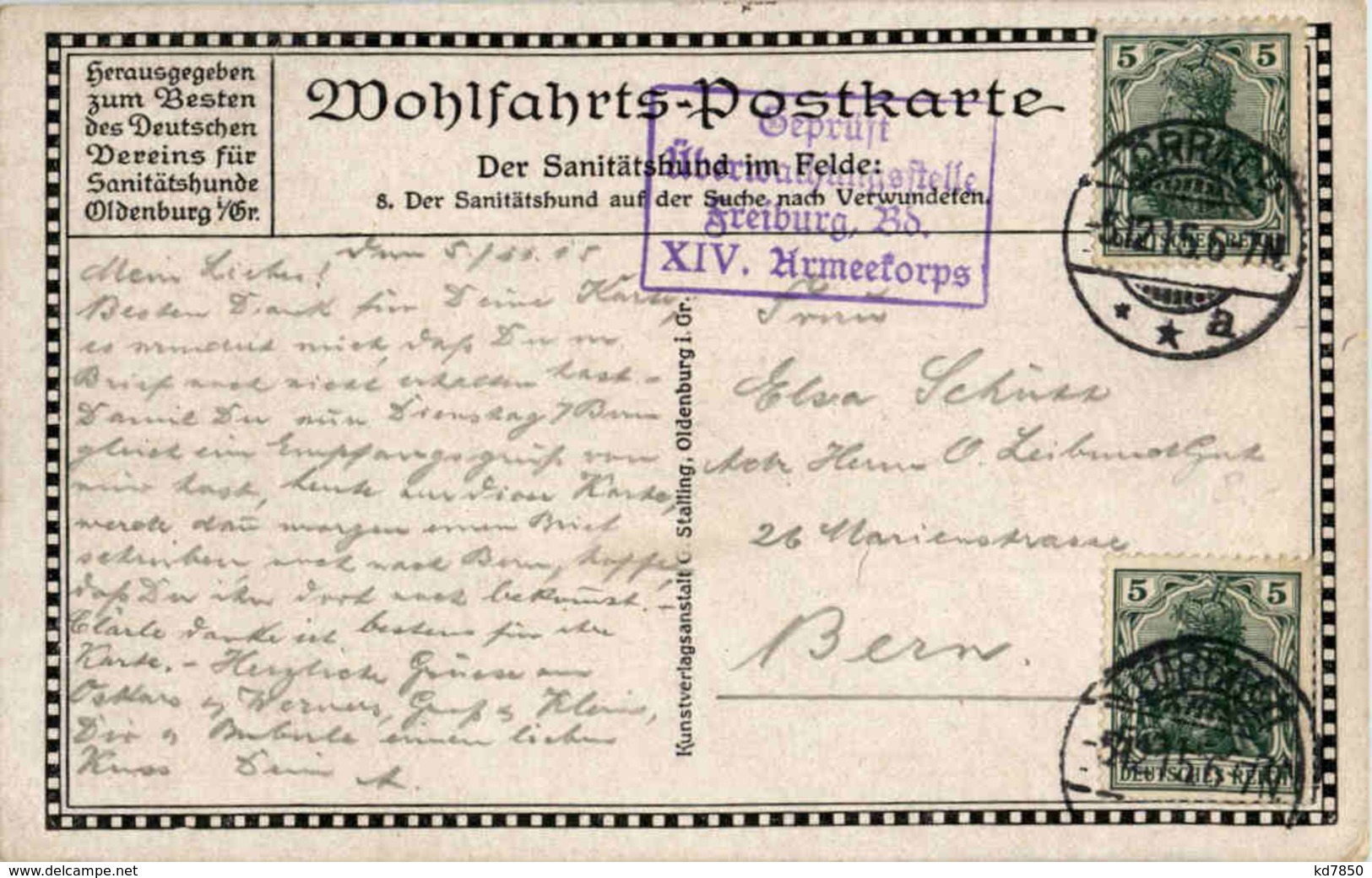 Der Sanitätshunde Im Felde - Feldpost - Guerra 1914-18