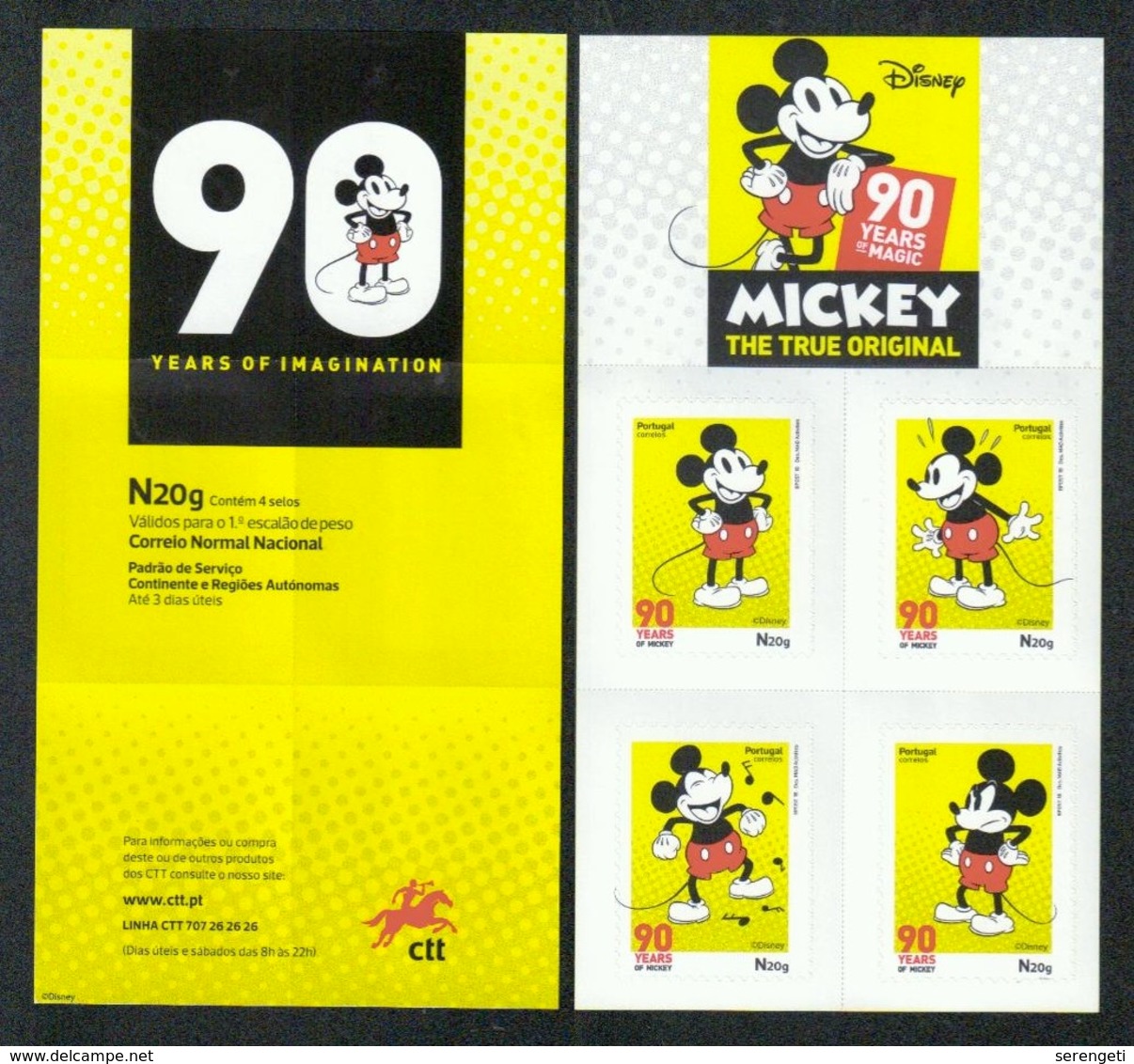 Portugal MH '90 Jahre Micky Maus' / Portugal Booklet '90th Ann. Of Mickey Mouse' **/MNH 2018 - Disney