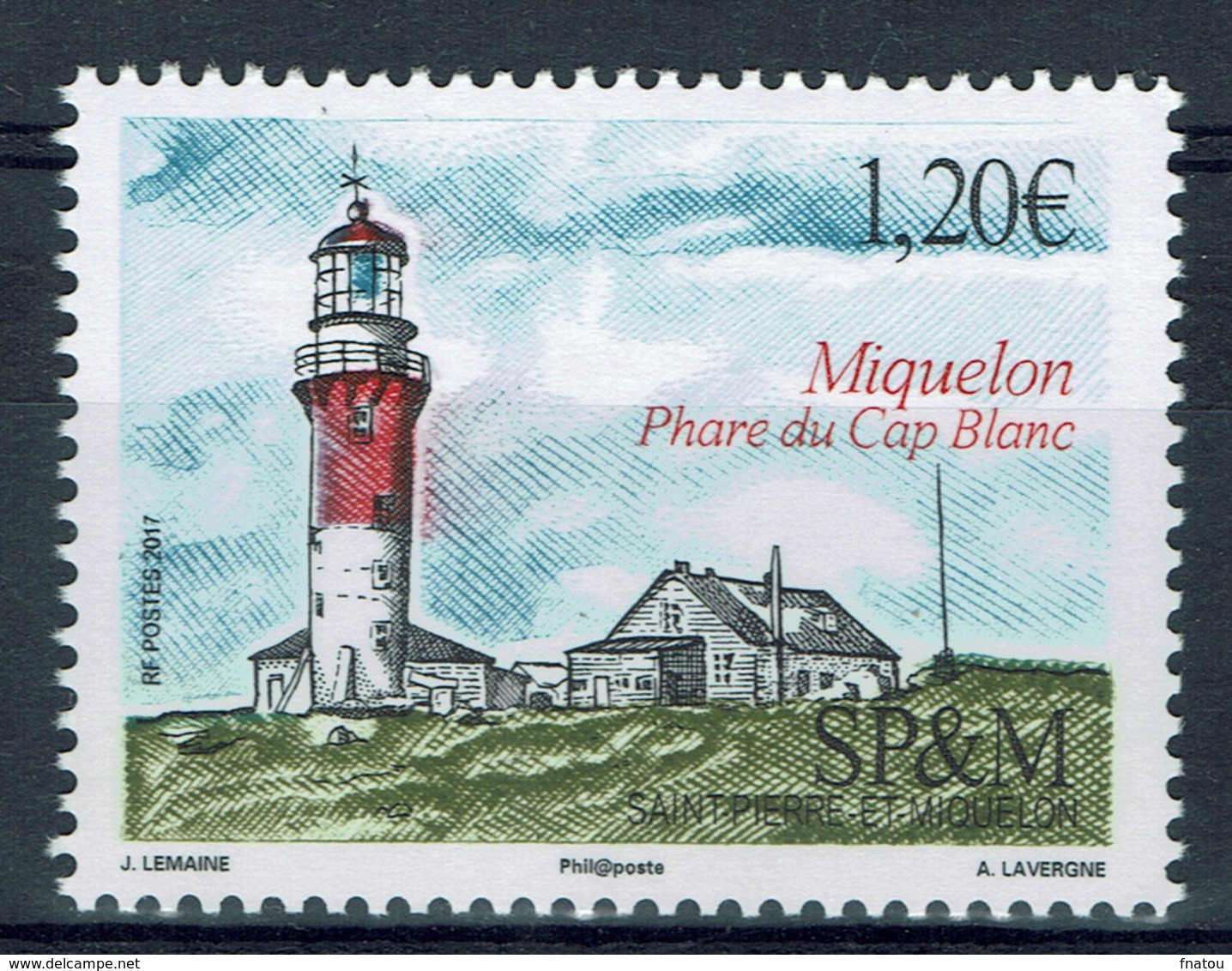 Saint Pierre And Miquelon, Cap Blanc Light, Miquelon, 2017, MNH VF - Unused Stamps