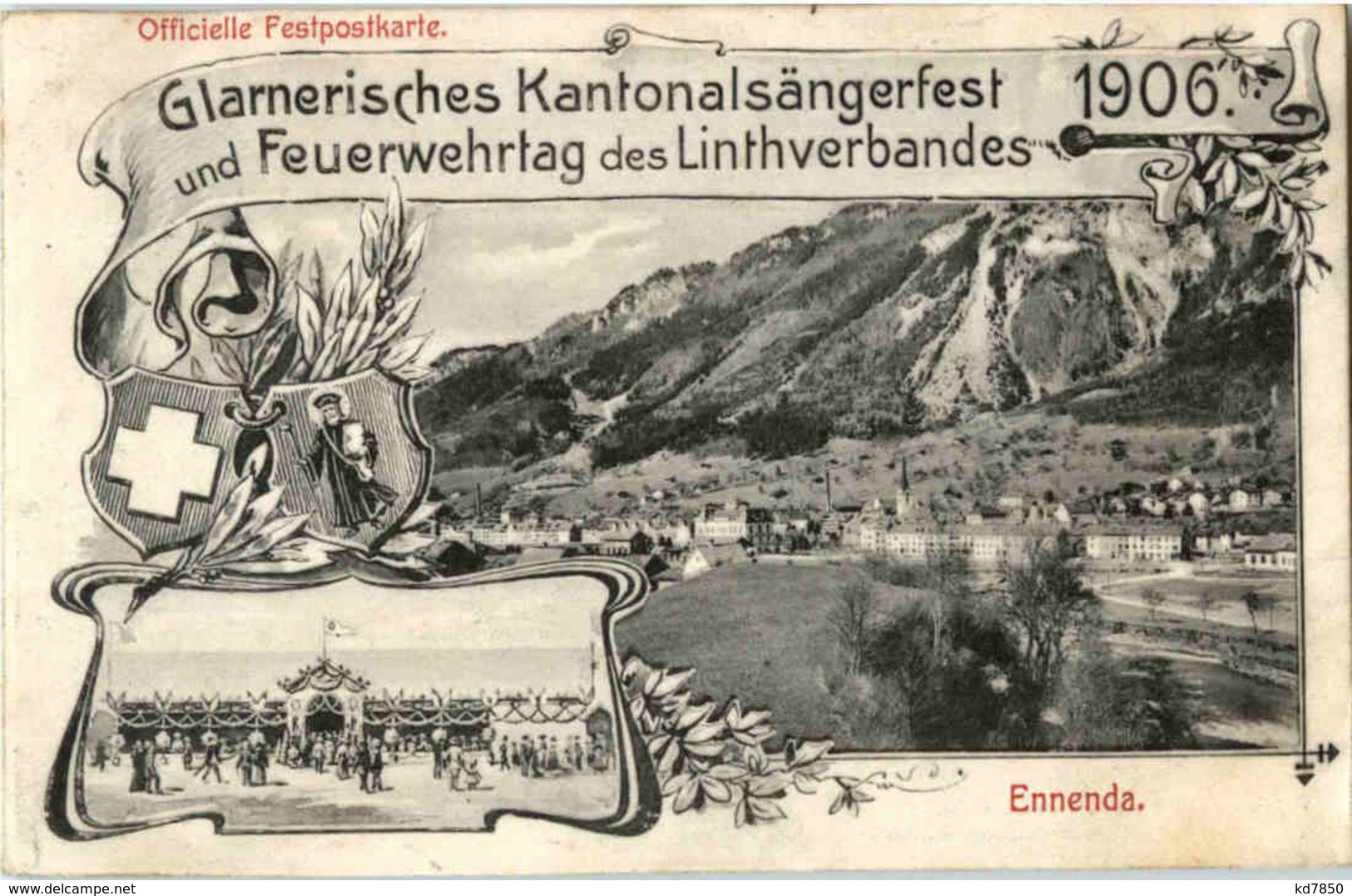 Ennenda - Glarnerisches Kantonalsängerfest 1906 - Feuerwehr - Ennenda