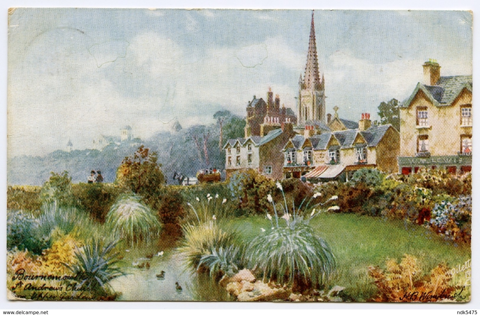 ARTIST : WIMBUSH - BOURNEMOUTH, ST ANDREW'S CHURCH / ADDRESS - LONGCROSS FARM, HEADLEY COMMON, NEWBURY (TUCK'S OILETTE) - Wimbush