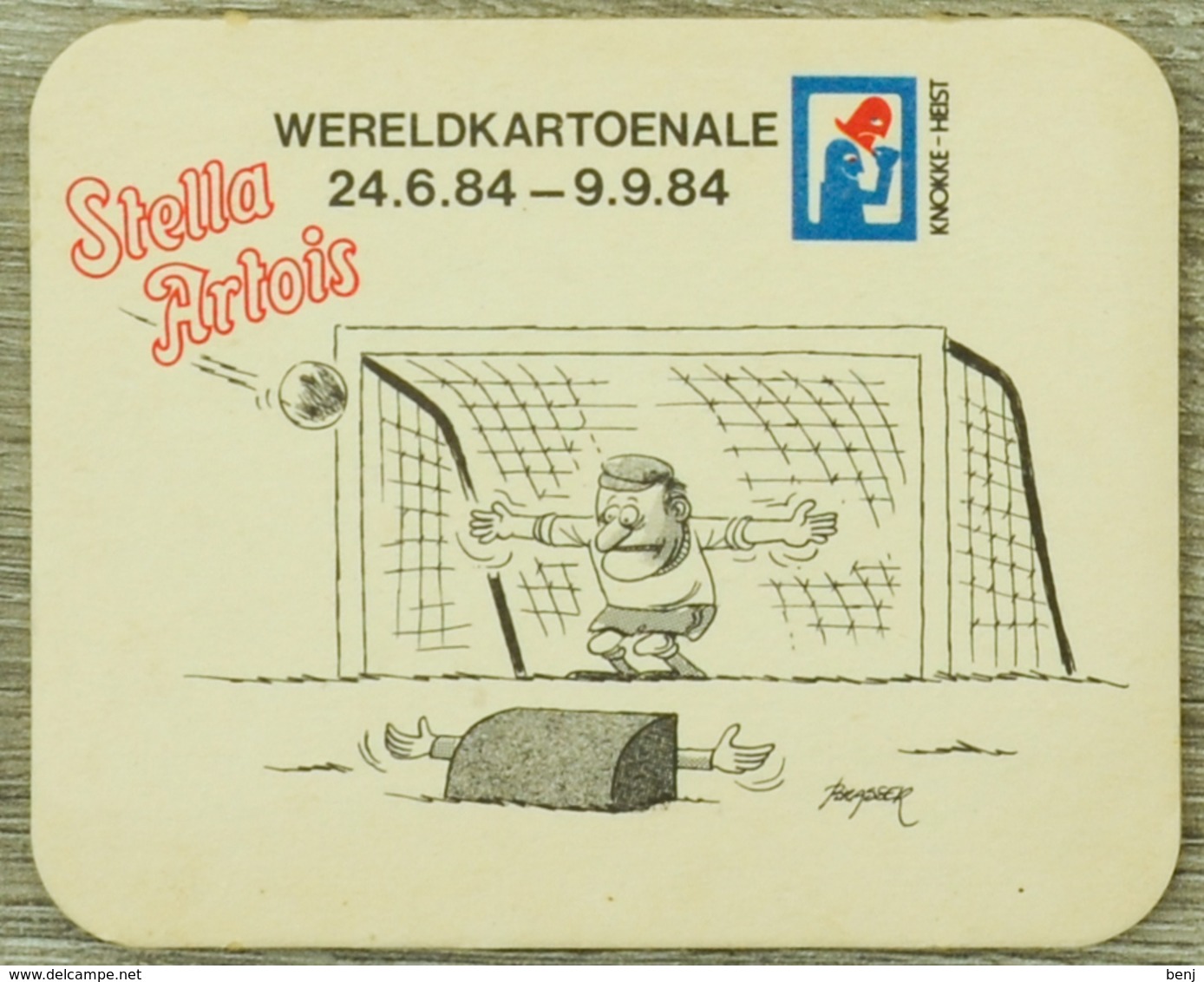 Sous-bock STELLA ARTOIS Wereldkartoenale 1984 But Gardien Football Bierdeckel Beermat Bierviltje (CX) - Sous-bocks