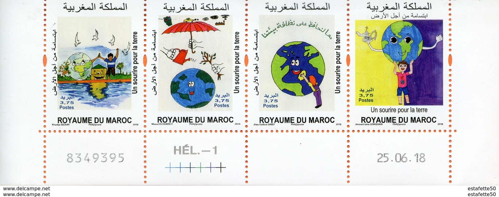 Maroc;2018;coin Daté; TP N°à Venir ;  " Un Sourire Pour La Terre " NEUF**;MNH;Morocco;Marruecos - Maroc (1956-...)