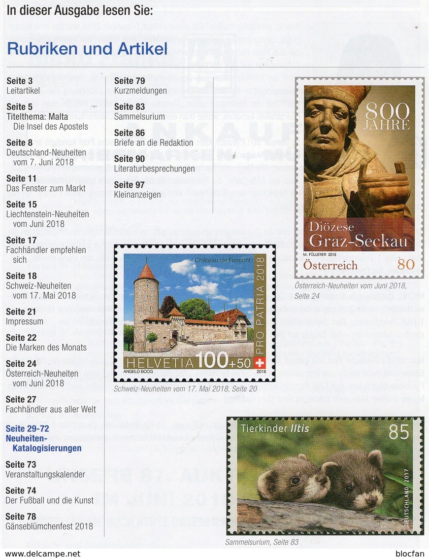 Briefmarken MICHEL-Rundschau 6/2018 Neu 6€ Stamps Of The World Catalogue/magacine Of Germany ISBN 978-3-95402-600-5 - Allemand (àpd. 1941)