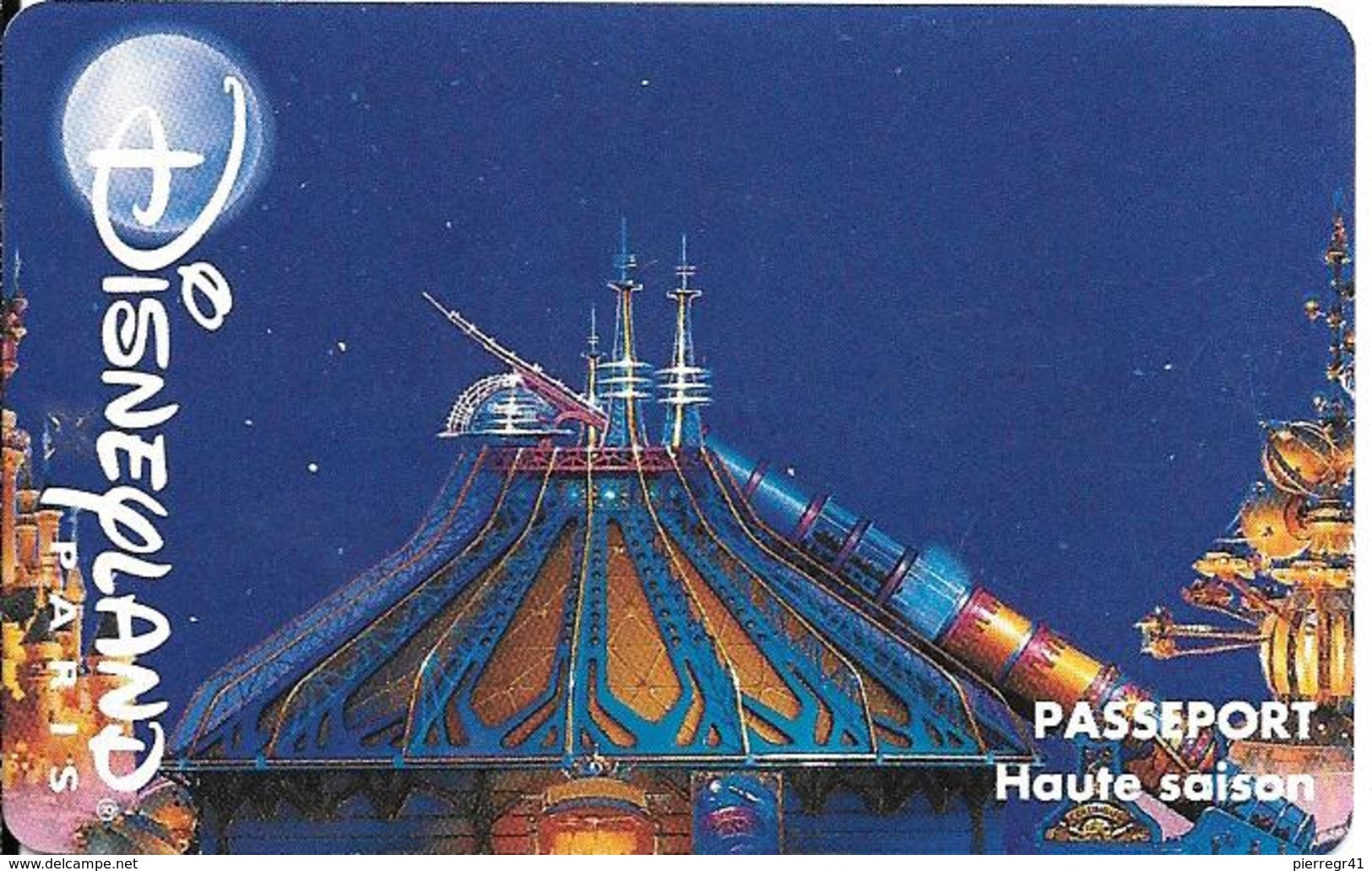 PASS-DISNEYLANDPARIS -1996-SPACE MOUNTAIN-ADULTE-V° N° S 049530 VERTICAL A Droite-MKP Valide1 Jour/GROUPE SCOLAIRE-TBE- - Disney-Pässe