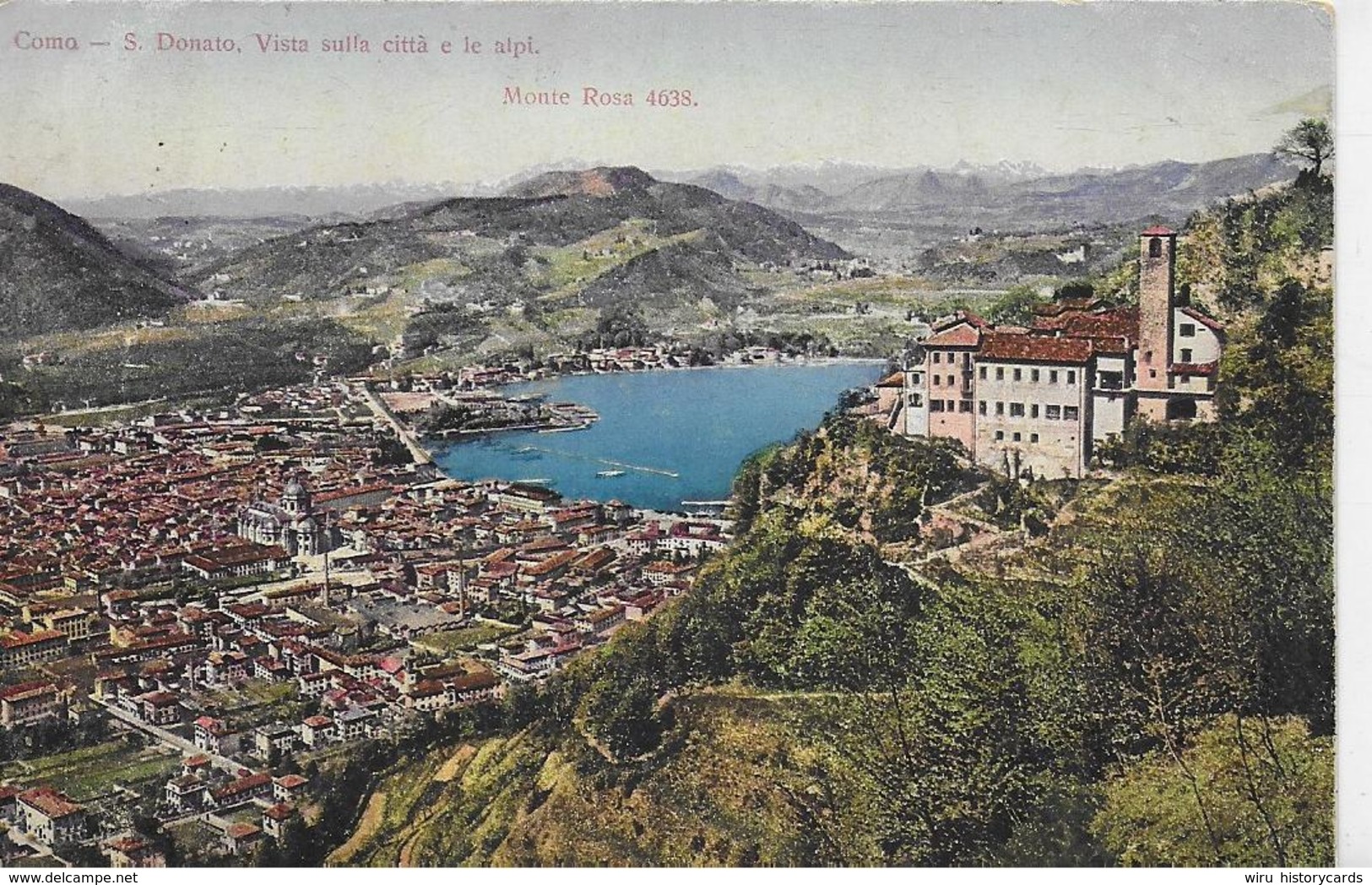 AK 0081  Como - S. Donato / Vista Sulla Citta E Le Alpi ( Monte Rosa ) Um 1910 - Como