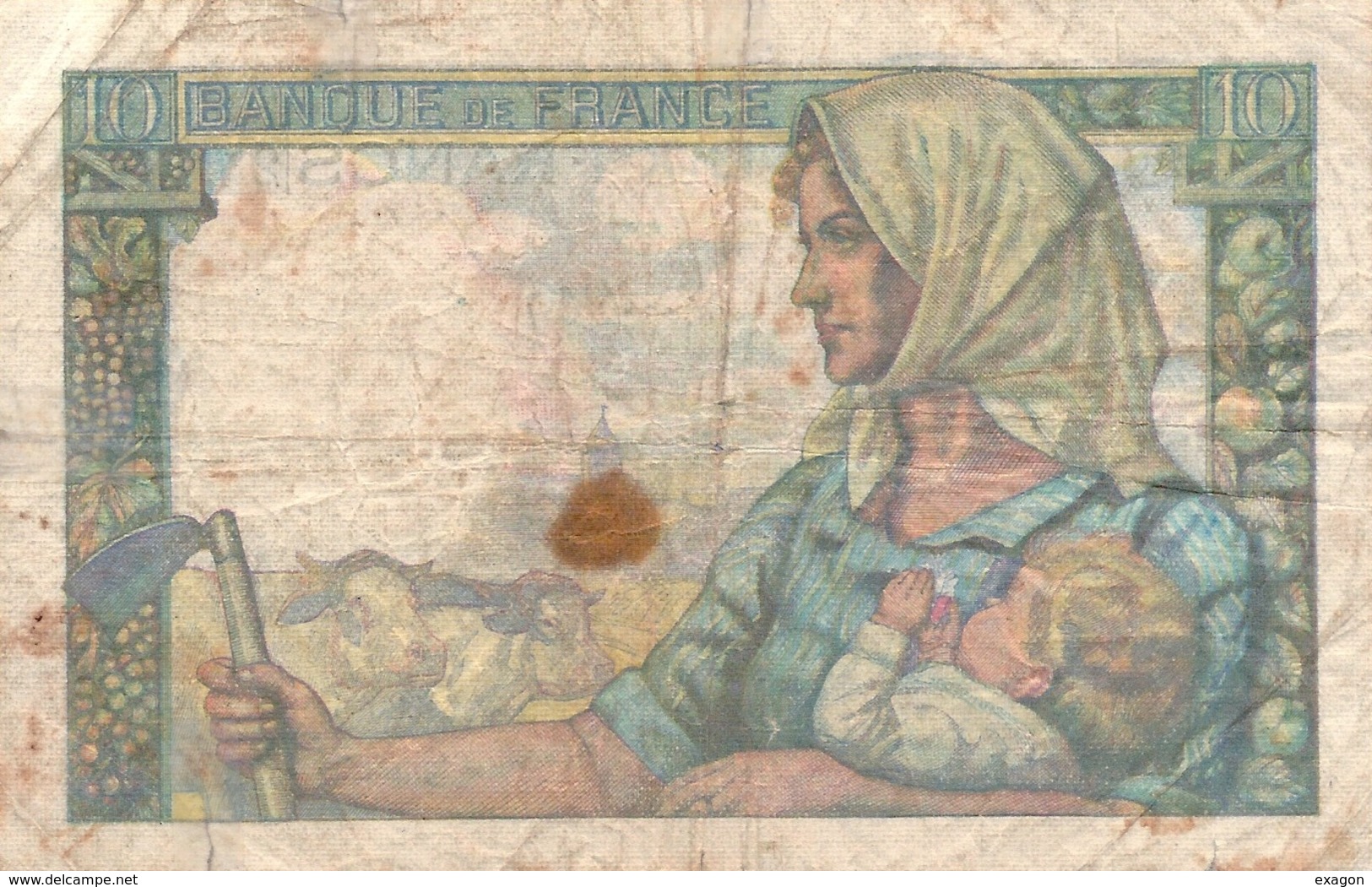 N. 1 Banconota - BANQE  DE  FRANCE  -  FRANCHI 10  -  Anno 1949 - 10 F 1941-1949 ''Mineur''