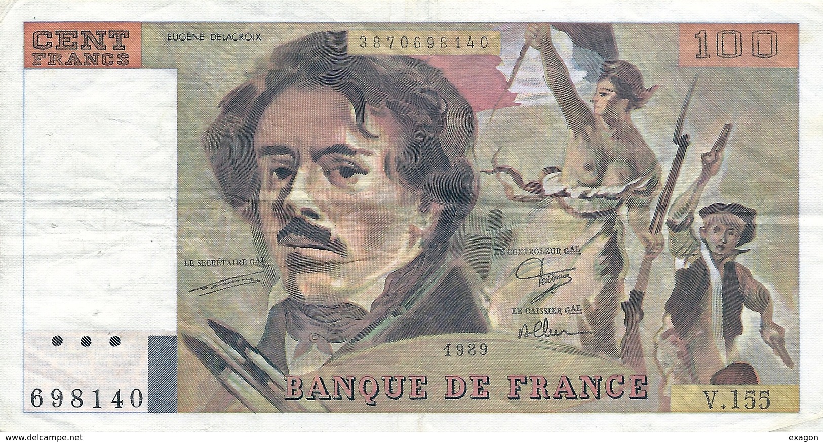 N. 1 Banconota - BANQE  DE  FRANCE  -  FRANCHI 100 -  Anno 1989 - 10 F 1941-1949 ''Mineur''