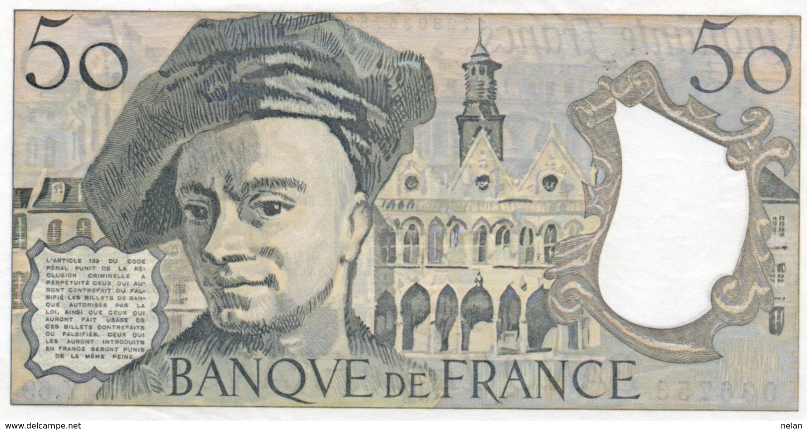 FRANCIA 50 FRANCS 1991  P-152e2  UNC - 50 F 1976-1992 ''Quentin De La Tour''