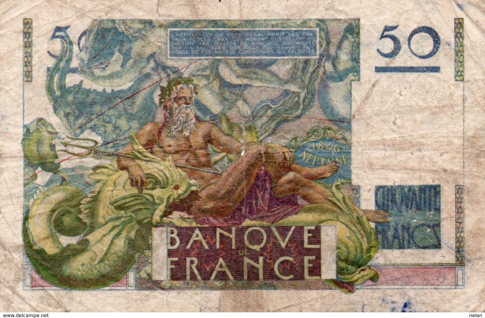 FRANCIA 50 FRANCS 1948  P-127 - 50 F 1946-1951 ''Le Verrier''