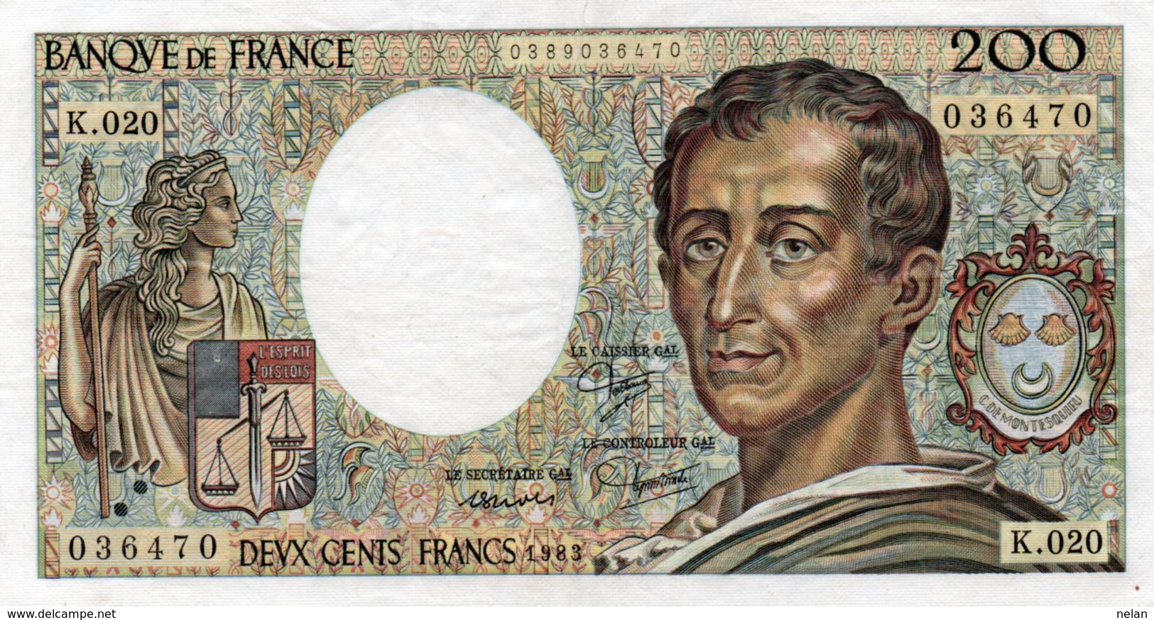 FRANCIA 200 FRANCS 1983  P-155  XF - 200 F 1981-1994 ''Montesquieu''