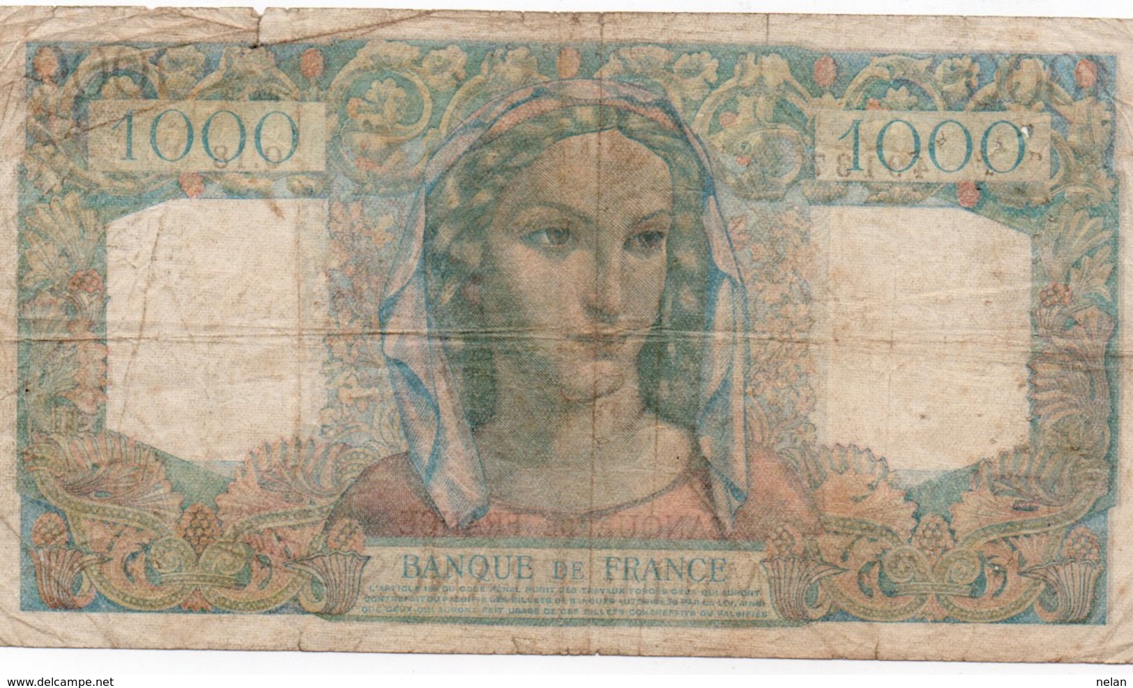 FRANCIA 1000 FRANCS 1945   P-130 - 1 000 F 1945-1950 ''Minerve Et Hercule''