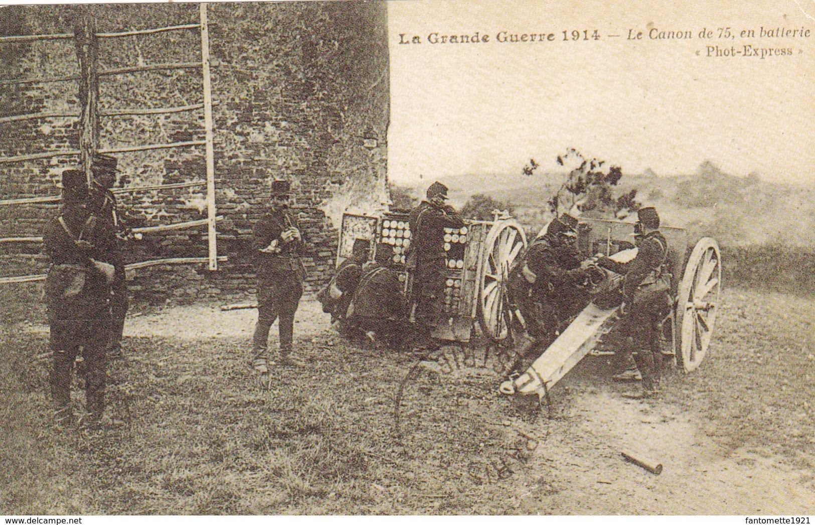 LA GRANDE GUERRE 1914  LE CANON DE 75 EN BATTERIE (dil419) - Guerre 1914-18