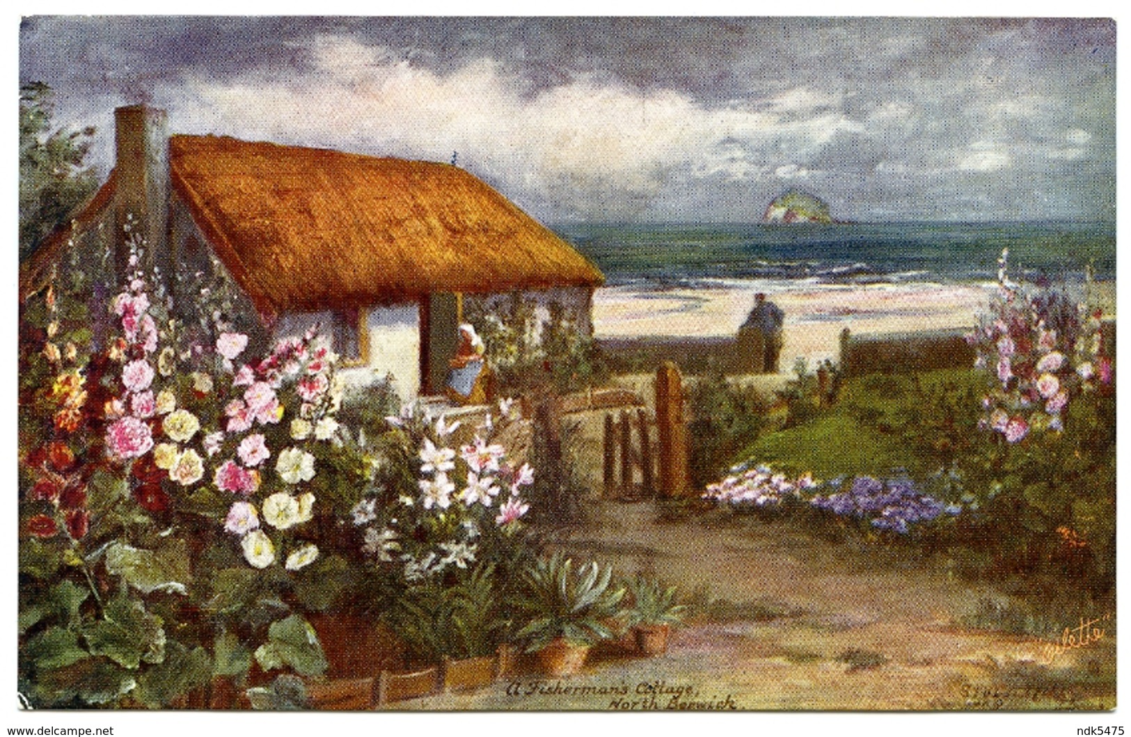 ARTIST CARD - A FISHERMAN'S COTTAGE, NORTH BERWICK (TUCK'S OILETTE) - Other & Unclassified