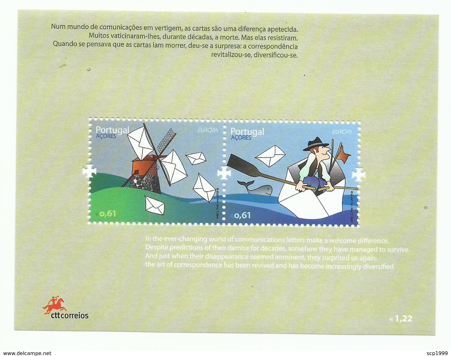 Portugal 2008 - Europa CEPT Açores - Letters S/S MNH - Nuevos