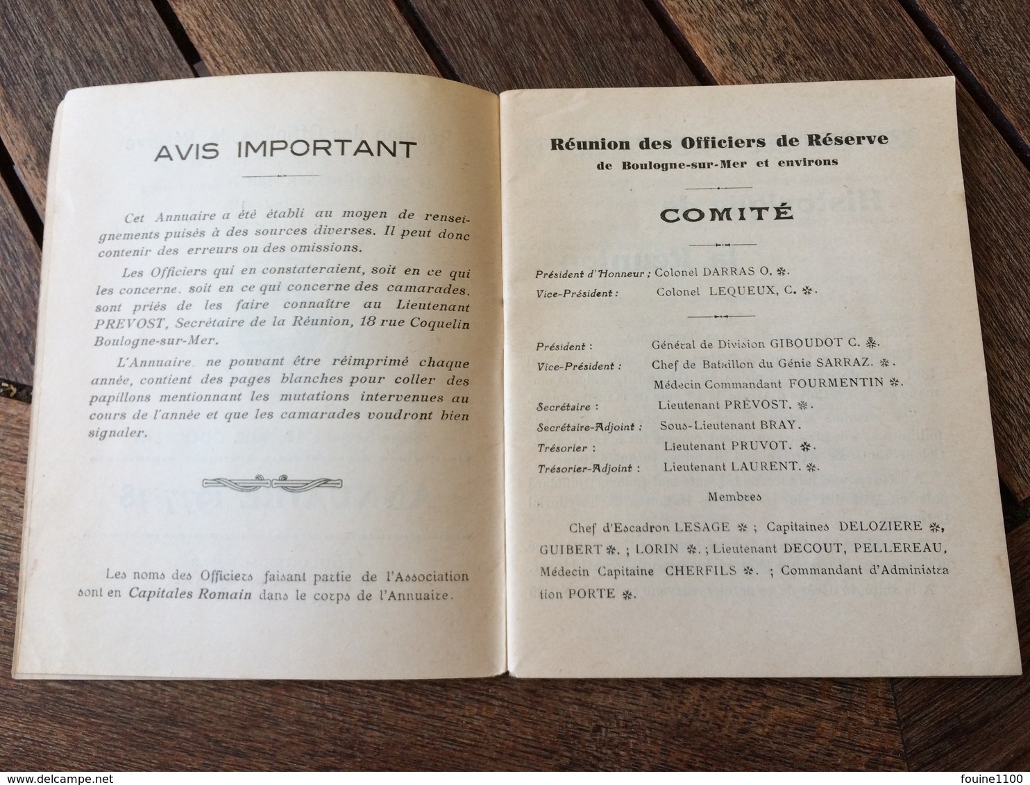 Militaire Annuaire 1937 Réunion Des Officiers De Réserve Des Armées De Terre Mer Et L' Air De BOULOGNE SUR MER Avec Pub - Autres & Non Classés