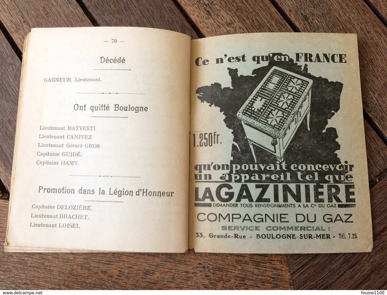 militaire annuaire 1937 réunion des officiers de réserve des armées de terre mer et l' air de BOULOGNE SUR MER avec pub