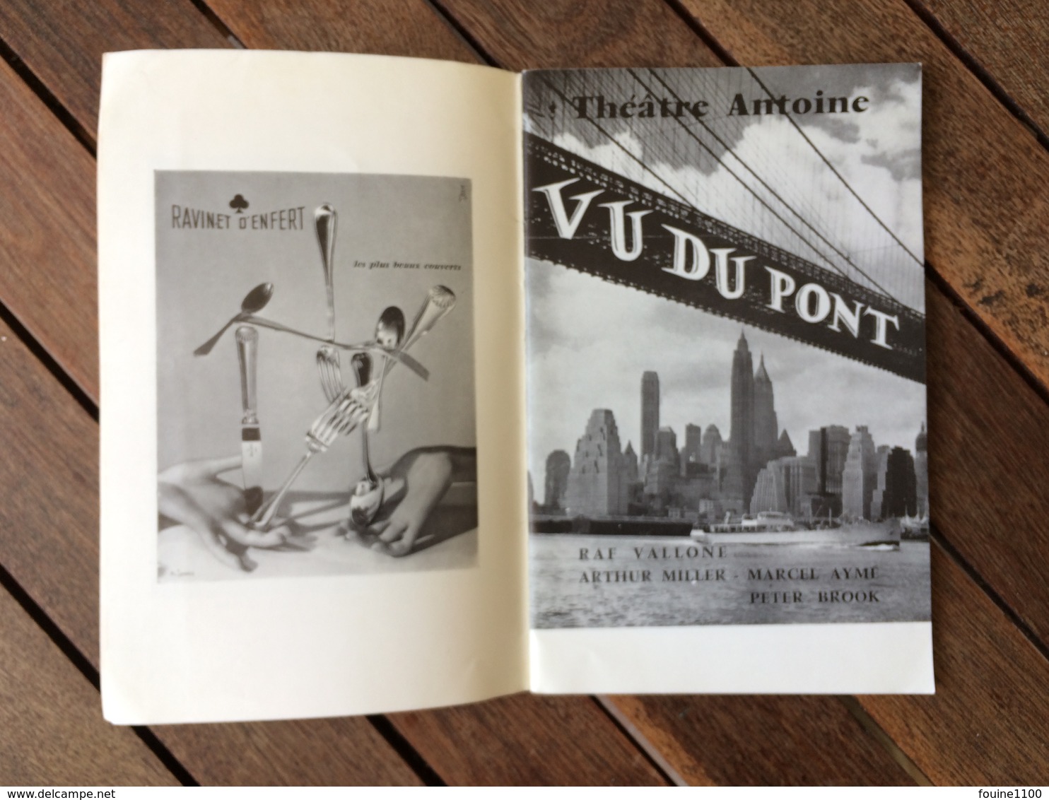 Fascicule  Du THEATRE ANTOINE Année 1959 Pièce VU DU PONT Arthur Miller Marcel Aymé Peter Brook ( Avec Pubs ) - Autres & Non Classés