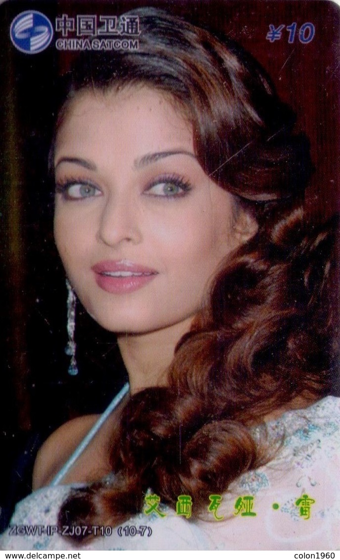 TARJETA TELEFONICA DE CHINA. CINE, AISHWARYA RAI 04. (MISS MUNDO 1994). ZGWT-IP-ZJ07-T10 (10-4). M03097-04  (194) - Cine