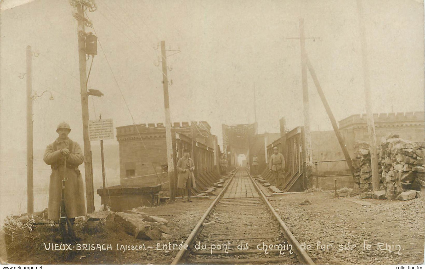 CARTE PHOTO ALLEMAGNE "Vieux Brisach, Entrée Du Pont Du Chemin De Fer" - Andere & Zonder Classificatie