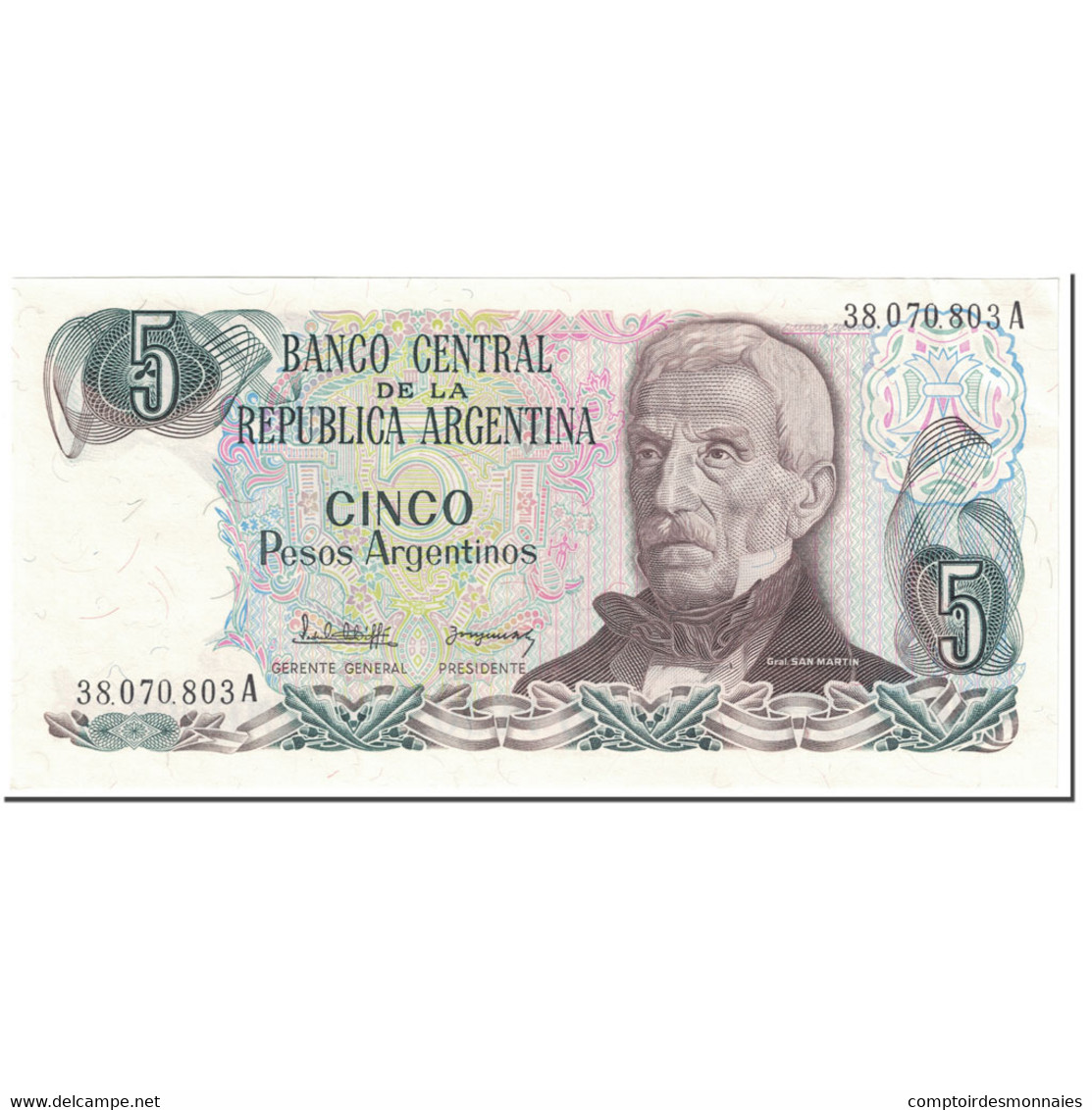 Billet, Argentine, 5 Pesos Argentinos, 1984, Undated (1984), KM:312a, SUP+ - Argentine