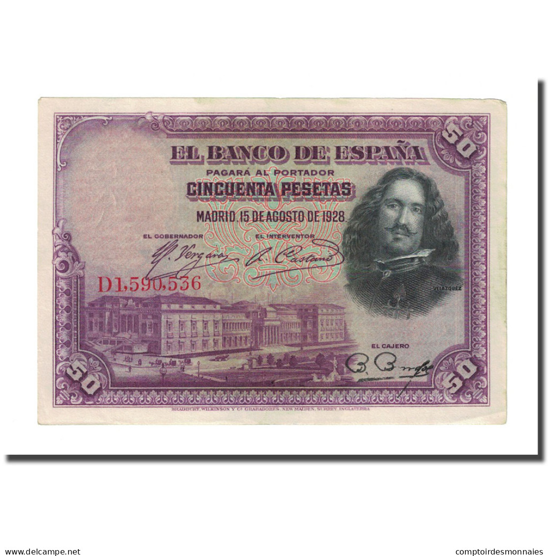 Billet, Espagne, 50 Pesetas, 1928, 1928-08-15, KM:75a, SUP - 50 Pesetas